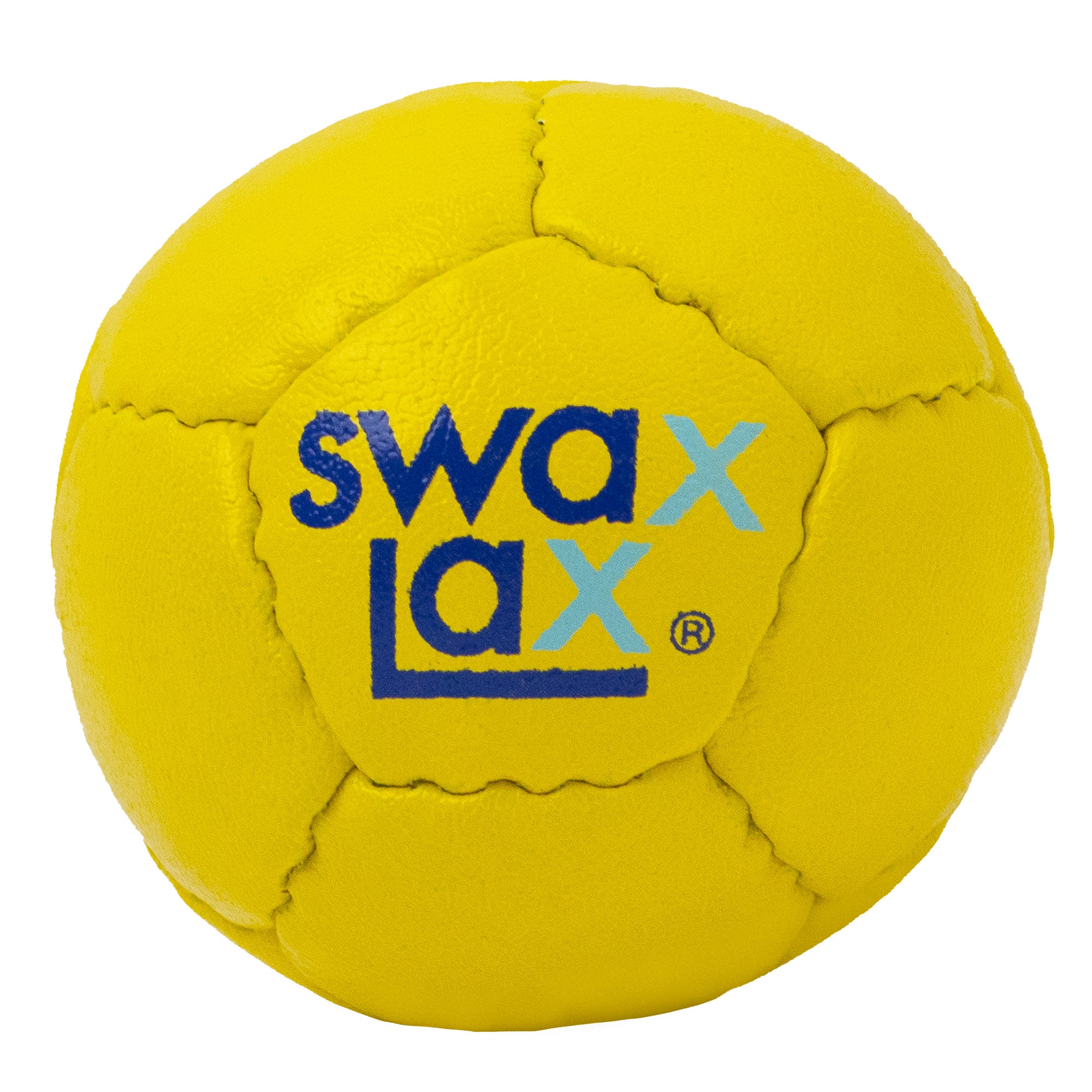 Yellow Swax Lax lacrosse training ball - front view