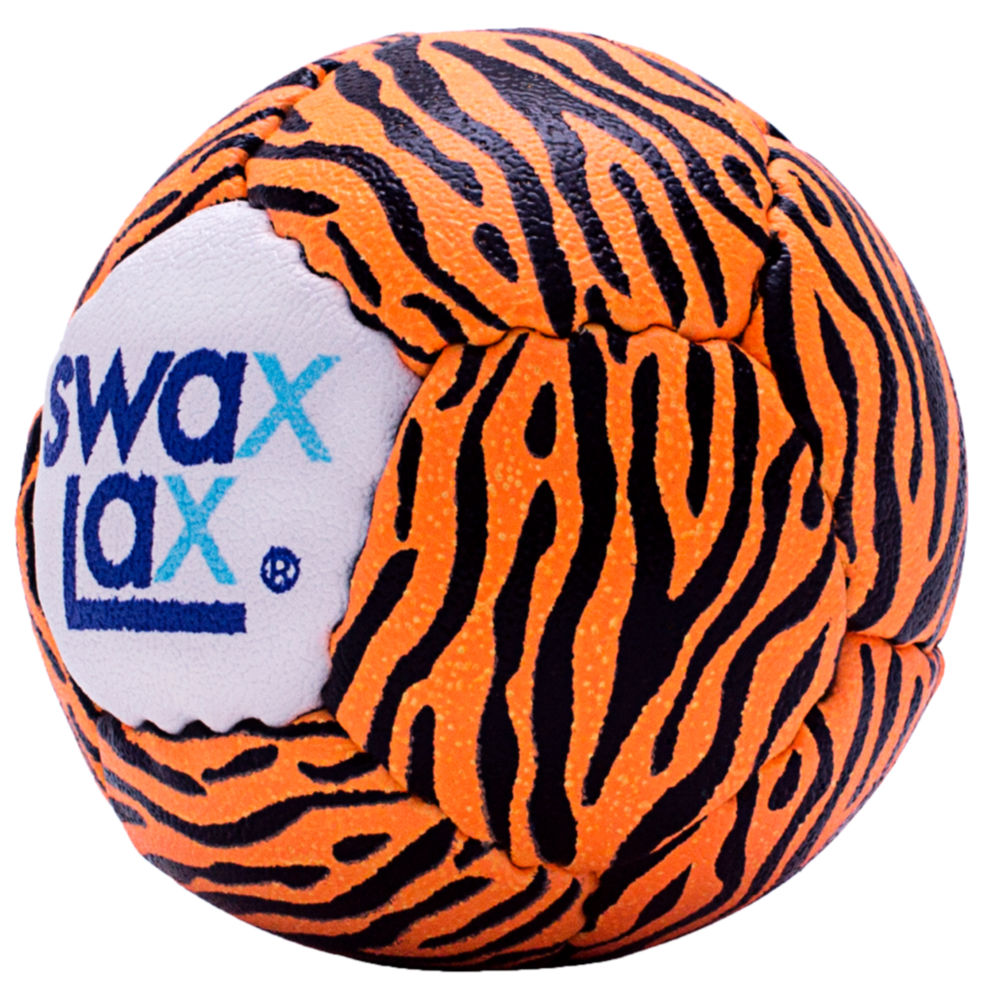 Swax Lax lacrosse training ball - Tiger pattern - side view