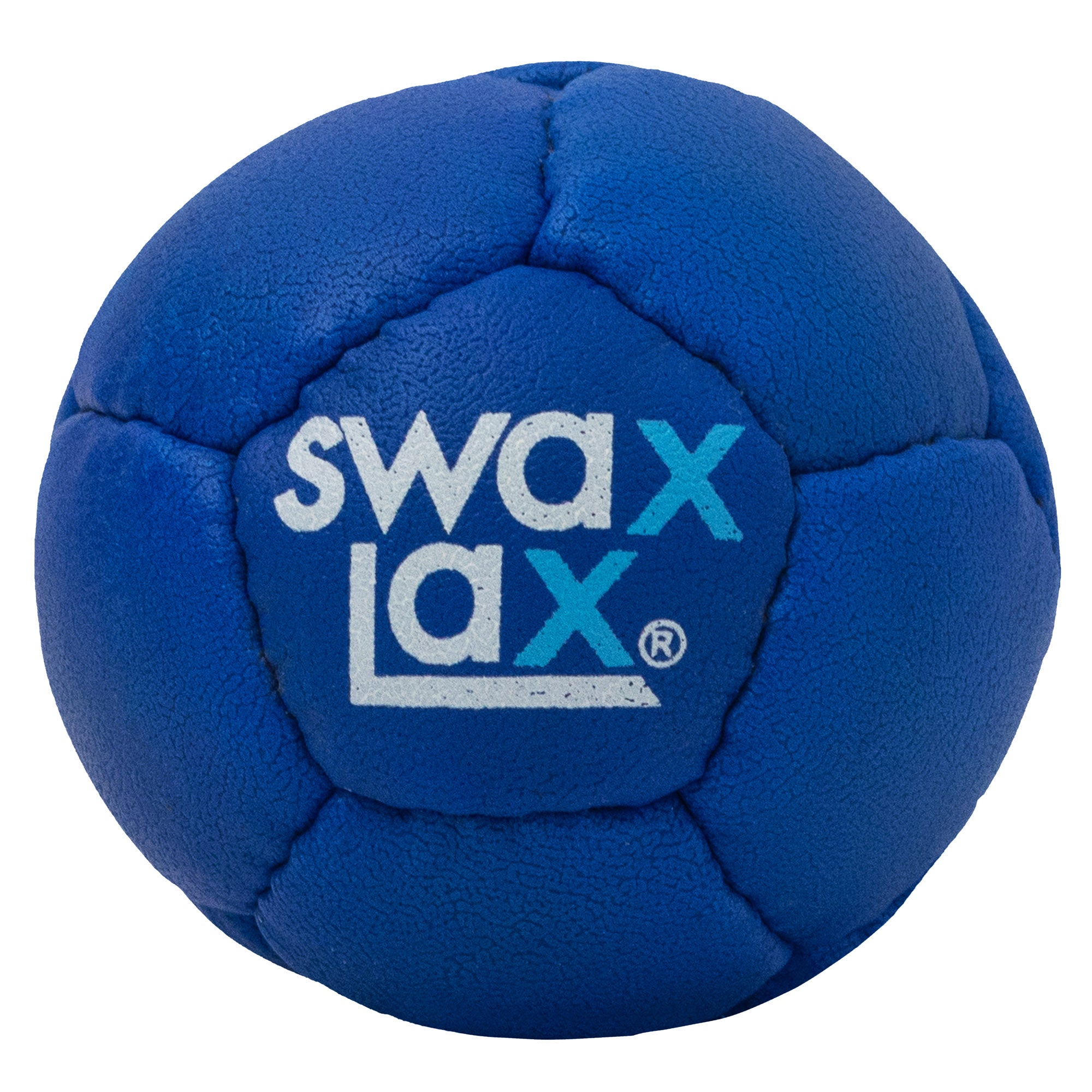 Blue Swax Lax lacrosse training ball - front view