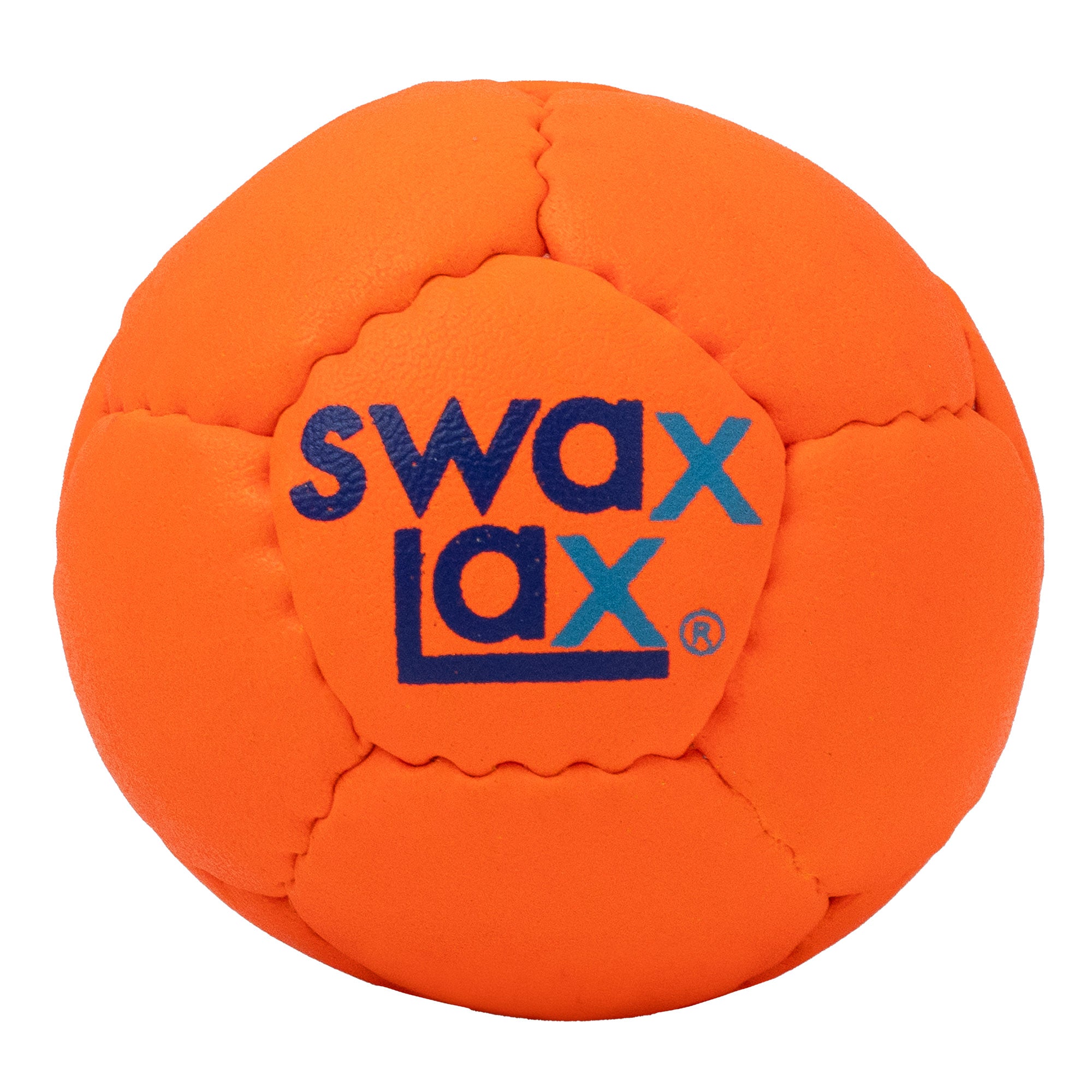 Orange Swax Lax lacrosse training ball - front view