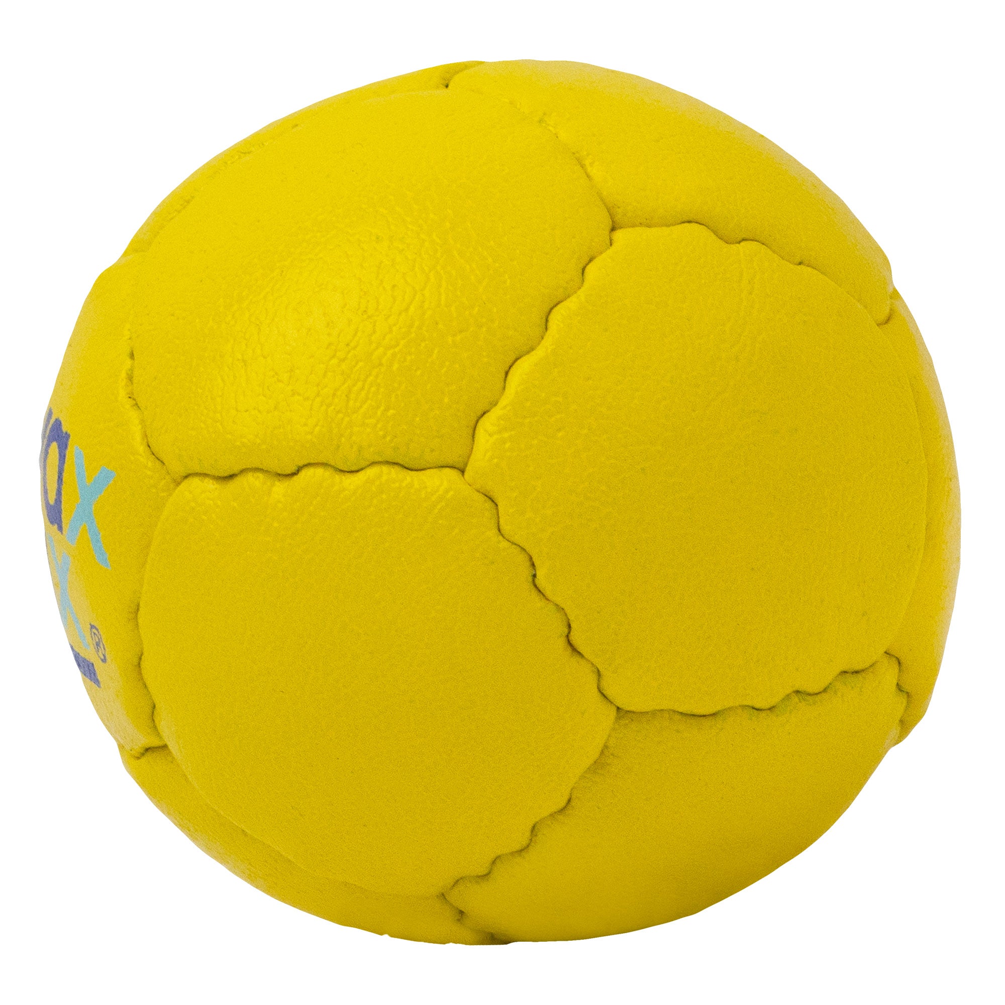 Yellow Swax Lax lacrosse training ball - side view