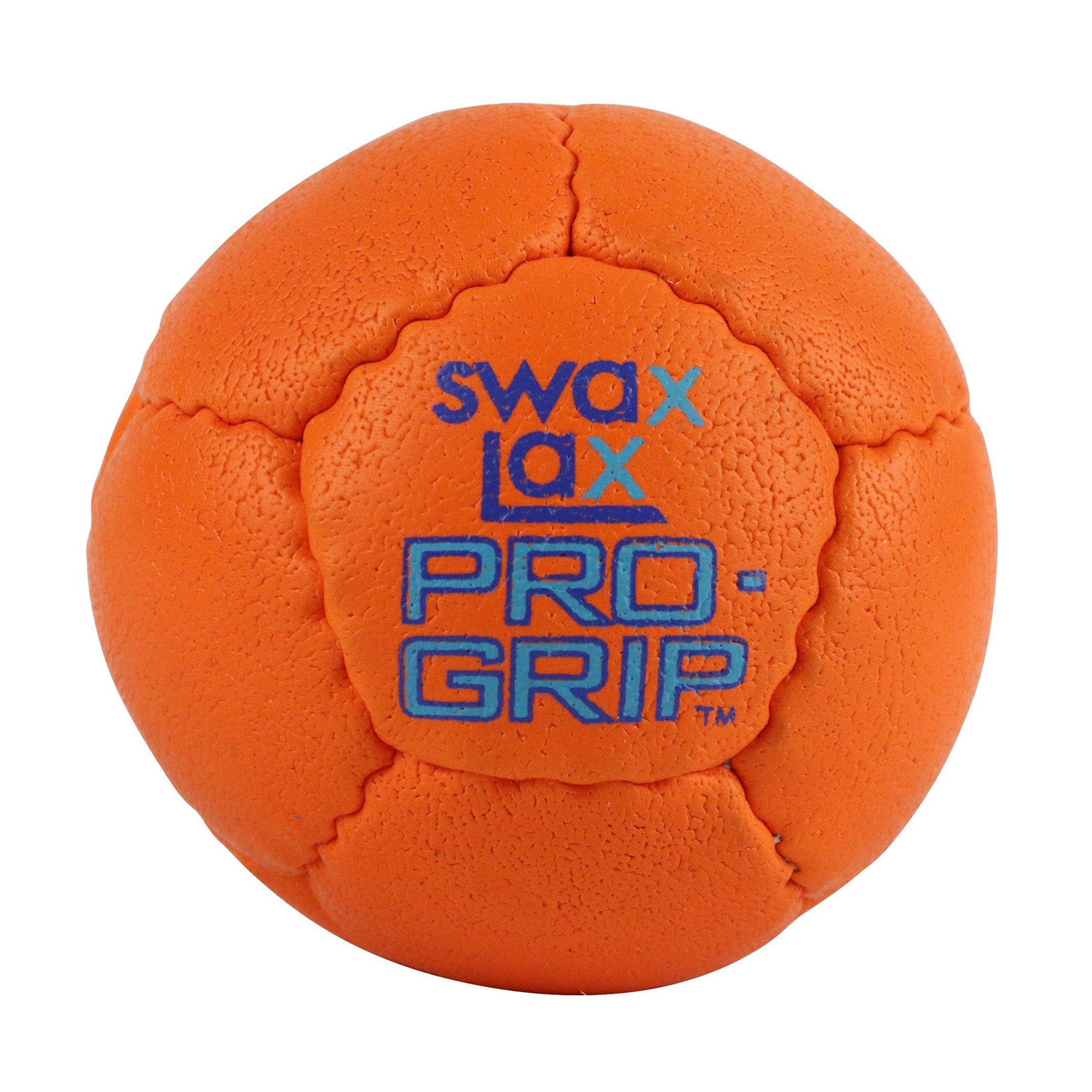 Orange Pro-Grip Swax Lax lacrosse training ball with tacky texture